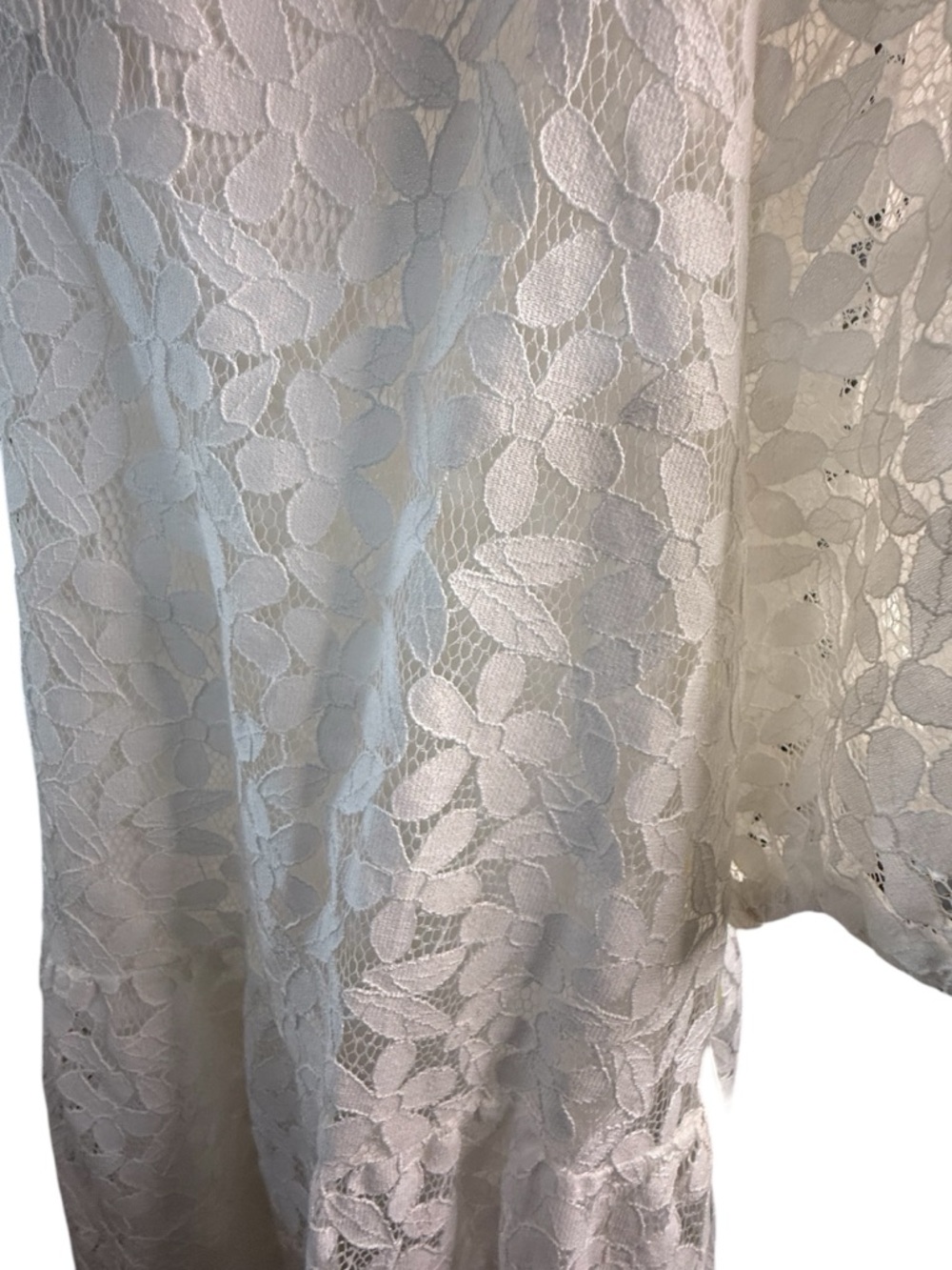 CeCe New Ivory Lace Babydoll Tiered Puff-Sleeve Mini Dress Size 3X - Picture 5 of 9